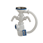 Сифон 3 1/2 х 40, с двумя отводами и переливом А-4013