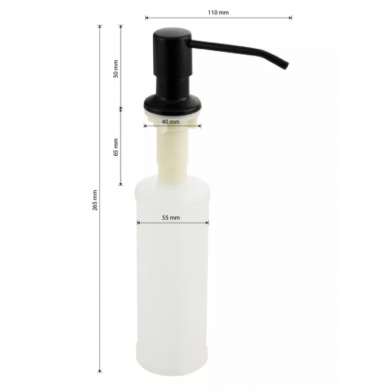 Brimix - Дозатор для жидкого мыла, Чёрный, пластиковый. 6284