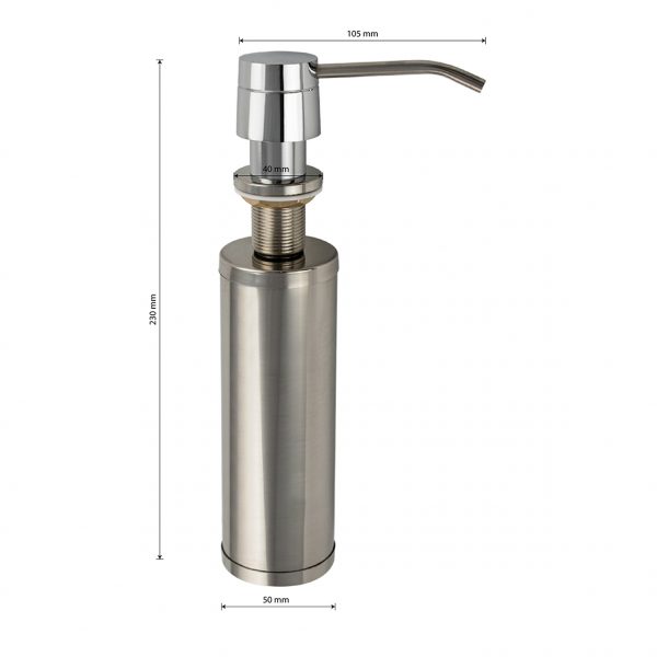 BRIMIX - Дозатор жидкого мыла Хромированный, 250 мл, из нерж. 627