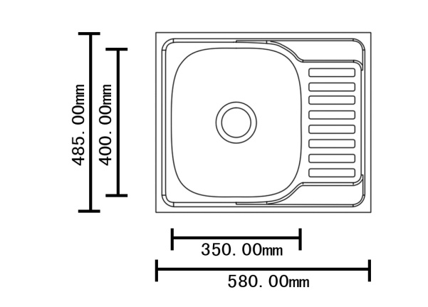 Мойка врезная SKL 5848 ECO U 0.8/180 1D (*10)