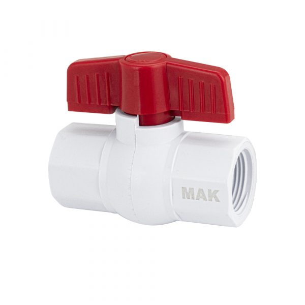 Кран шаровый 1/2", м/м ручка-бабочка, полипропиленовый, из АБС пластика