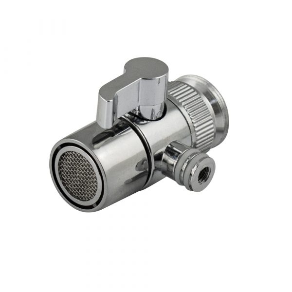 Рассеиватель металлический, с переключением на душ, со штуцером, цвет ХРОМ.