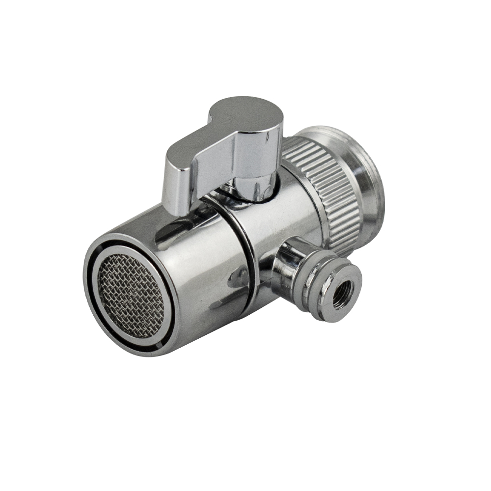 Рассеиватель металлический, с переключением на душ, со штуцером, цвет ХРОМ.